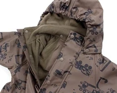 CeLaVi navy print regndragt med fleecefoer